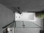 MEXEN/S - Cubik obdĺžniková vaňa 150 x 70 cm s panelom + vaňová zástena 120, čierna vzor 550315070X9212027070