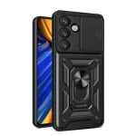 Hurtel Hybrid Armor Camshield čierna / Kryt na mobil / Nothing Phone (3a) 5G / Stojanček / Kryt fotoaparátu