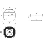 INVENA - Umývadlo na dosku 40 cm PEJTO CE-17-001-C