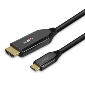 Lindy USB-C na HDMI 8K čierna / Adaptérový kábel / 1 m / 8K 60Hz / HDR (43367)