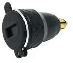 Interphone DIN adaptér s 2 x USB výstupom pre motocykle max. 4.2 A čierny (ACCDIN2USBALU19)