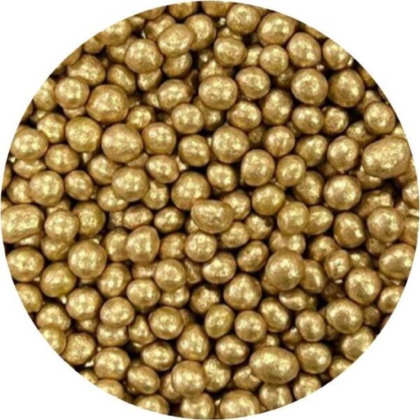 Cukrovo–ryžové perly zlaté 5 mm 1 kg - I LOVE CAKES - I LOVE CAKES