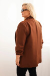 Dámska elegantná plus size bunda čokoládová UNI