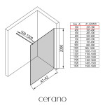 CERANO - Sprchová zástena Walk-in Onyx Cube Ľ/P - 8 mm - hranatá vzpera - chróm, grafitové sklo - 30x200 CER-8050BD71924