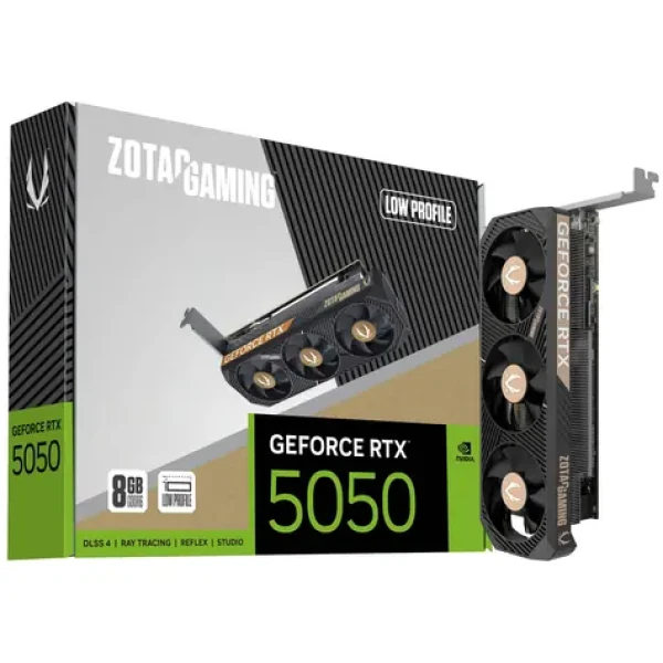 Zotac GAMING GeForce RTX 5050 Low Profile 8GB / 2317-2572GHz / 8192 MB GDDR6 / 128bit / 1x HDMI + 2x DP / 550W (8) (ZT-B50500L-10L)