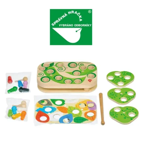 Lucy Leo Chytanie húseník drevená motorická stolová hra s magnetmi