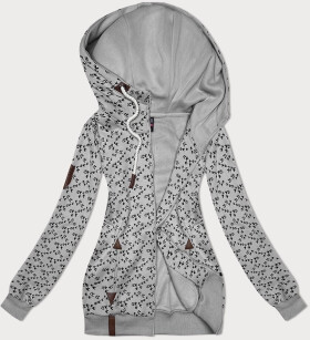 Šedá mikina s kapucňou so vzorom lastovičky (2309) odstíny šedé XXL (44)