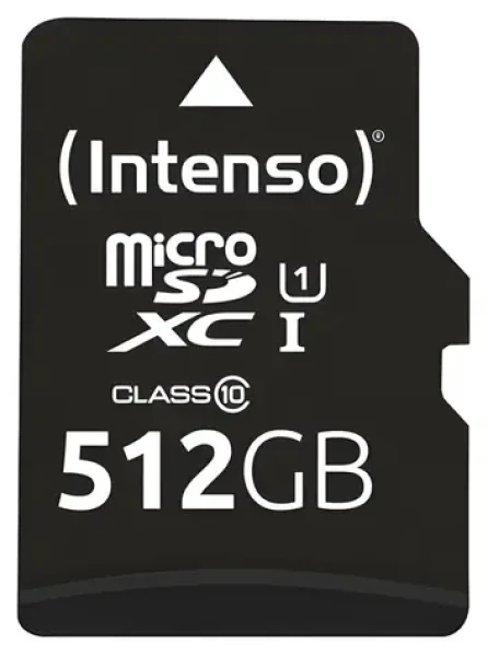 INTENSO UHS-I Performance 512GB / Pamäťová karta microSDXC / UHS-I U1 / Class 10 / čítanie 90 MB/s / vr. SD adaptéra (3424493)
