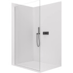 CERANO - Sprchová zástena Walk-in Crystal Ľ/P - 10 mm - bezvzperový systém - čierna matná, transparentné sklo - 150x200 CER-8050BD82674