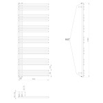 AQUALINE - POSEIDON vykurovacie teleso 550x1340, čierna mat PS513B