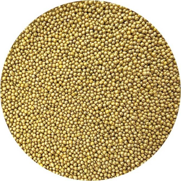 Cukrové perličky metalické zlaté III. 2 mm 80 g - I LOVE CAKES - I LOVE CAKES