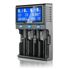 EverActive UC-4200 čierna / Nabíjačka pre Ni-MH a Li- ION batéria / AA / AAA / LCD displej / 4 batérie (UC4200)