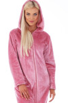 Dámsky župan Siena s kapucňou na zips 3656 Old Pink - Vestis S