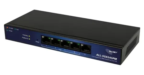 ALLNET ALL-SG8245PM / Switch / 5 portov / 10/100/1000 Mbit / PoE+ (ALL-SG8245PM)