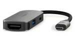 Nedis USB-C Multiport adaptér sivý / 3-in-1 / USB-A / USB-C / HDMI / USB 3.2 Gen 1 / 5 Gbps / 0,10 m (CCGB64230GY01)