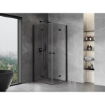MEXEN/S - Mist-F Duo sprchovací kút skladacie dvere 120 x 120, transparent, čierna 8A6-120L-120P-70-00