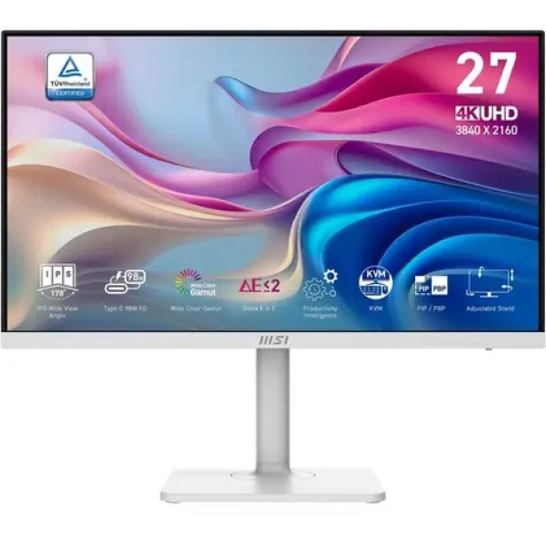 27" MSI Modern MD272UPHW biela / IPS / UHD / 16:9 / 4ms / 1000:1 / 400cd-m2 / HDMI + DP + USB-C / VESA (Modern MD272UPHW)