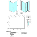 POLYSAN - EASY BLACK sprchové dvere 1200, číre sklo EL1215B