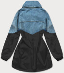 Svetlomodrá a čierna voľná džínsová bunda (B9791-5001) - Goodlooking M/L