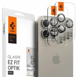 Spigen Glass tR EZ Fit Optik Pro Ochranné sklá šošoviek fotoaparátov pre Apple iPhone 15 Pro/15 Pro Max prírodný Titan 2ks (AGL07163)