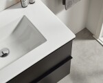 CERANO - Kúpeľňová skrinka Velora - čierna matná, úchytka čierna + keramické umývadlo Todo - 101x55x46,5 CER-664891