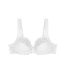 Dámska moderná čipkovaná+bavlnená podprsenka W02 - WHITE - biela 0003 - TRIUMPH WHITE 90D