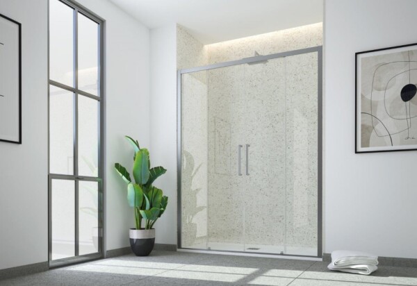 FORTE - Sprchové dvere URBAN ESSENCE N2FS - Farba rámu zásteny - Hliník ossidato, Rozmer A - 150, Smer zatváranie - Univerzálny Ľavé / Pravé, Výplň - Číre bezpečnostné sklo - 6 mm, Výška - 200 BEN23A1