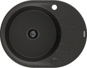 MEXEN/S MEXEN/S - Kevin granitový drez 1 s odkvapkávačom 586 x 458 mm, čierna/zlatý metalik, + čierny sifón 6517581005-75-B