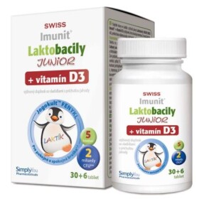 SWISS Imunit Lactobacily junior + vitamín D3 30 tabliet + 6 ZADARMO