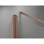 MEXEN/S - Mist-F sprchovací kút skladacie dvere ľavá 90 x 85, transparent, meď kartáčovaná 8A6T-090-085-65-00-L