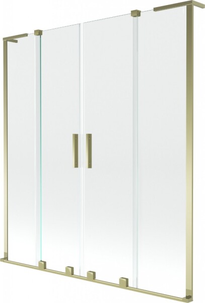 MEXEN/S - Velar L Duo dvojkrídlová posuvná vaňová zástena 140 x 150, transparent, zlatá 896-140-003-02-50