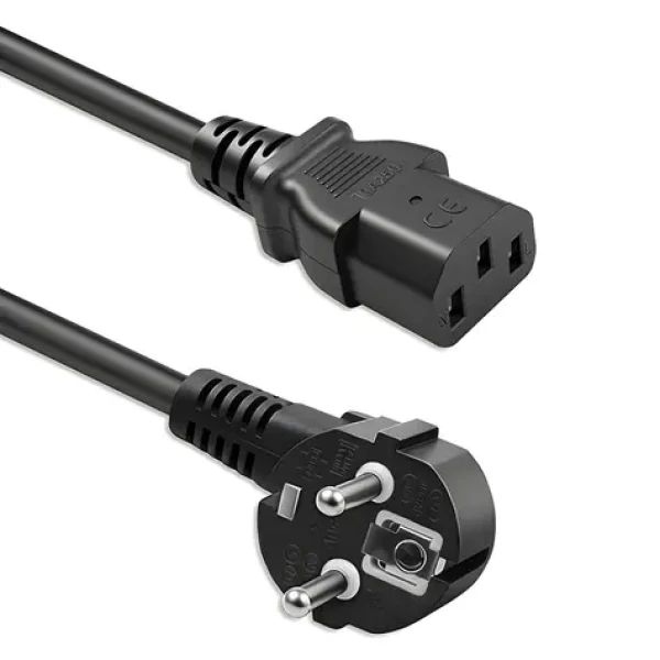 Napájací kábel CEE 7/7 (E/F) uhlový - IEC C13 / Napájací kábel / 1,5 m / 3x0,5 mm2 / čistá meď (54616)