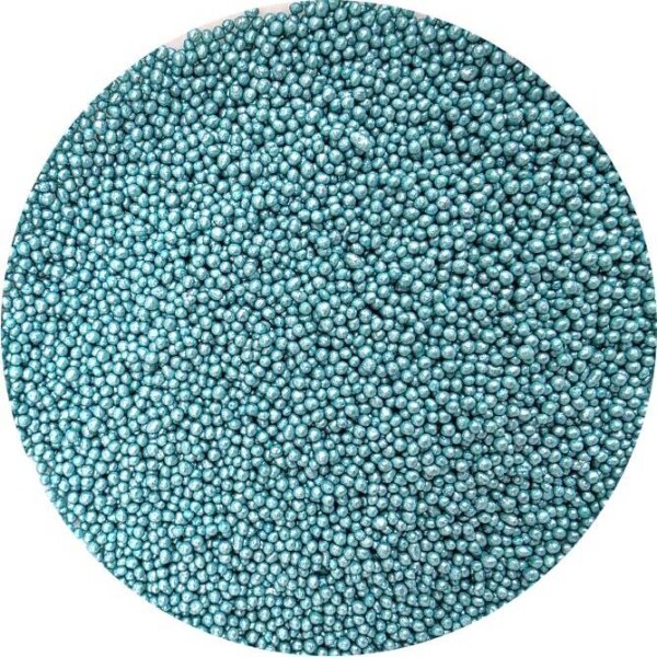 Cukrové perličky metalické tyrkysové 2 mm 80 g - I LOVE CAKES - I LOVE CAKES