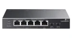 TP-LINK TL-SG1005P-PD čierna / Switch / 5x 1000 Mbps / PoE+ / PoE budget 66 W / fanless (TL-SG1005P-PD)
