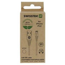 SWISSTEN dátový kábel USB - LIGHTNING 1.2m biela (ECO BALENIE) (71502301ECO)