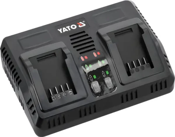 YATO Nabíjačka 2x aku batéria 18 V / Dvojslotová nabíjačka / 2x 18V / 2,2 A / Li- ION (YT-828499)