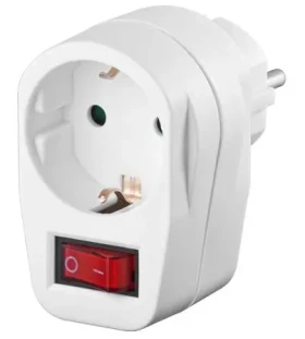 MicroConnect zásuvka CEE7/4 jack s vypínačom biela (GRUTIMER2)
