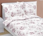 Obliečky bavlna 90/184 140x200, 70x90 vínový kvet