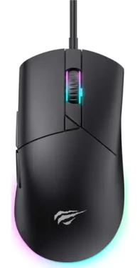 Havit MS1038 čierna / Optická herná myš / 8000 DPI / RGB / USB-A / 6 tlačidiel / 1.6 m (6939119045869)