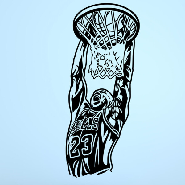Veselá Stena Samolepka Michael Jordan Farba: černá, Veľkosť: 100 x 42 cm