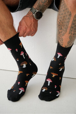 Pánske ponožky Mushrooms 0125.128 ZELENÁ LÁHEV 39-42