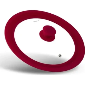 Lamart Cover Pokrievka univerzálna 24-28cm číra-červená / sklo (8590669344413)
