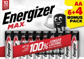 Energizer MAX AA 6+4 zadarmo 1.5V alkalické / 10ks / LR6 (EU015)