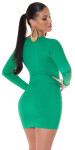 Sexy fine rib mini dress with cut outs neongreen Einheitsgroesse