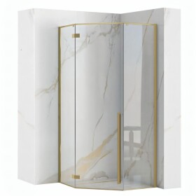 REA - Sprchovací kút DIAMOND 100x100 BRUSH GOLD REA-K5684