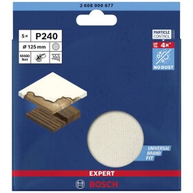 Bosch Accessories EXPERT M480 2608900677 brúsna sieť pre excentrickú brúsku bez otvorov Zrnitosť 240 (Ø) 125 mm 5 ks; 2608900677