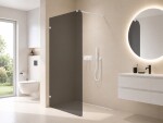 CERANO - Sprchová zástena Walk-in Orbis Round Ľ/P - 8 mm - okrúhla vzpera - biela matná, grafitové sklo - 130x200 CER-978765