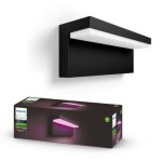 Philips Hue Nyro LED 1x13.5W nástenné čierna / vonkajšie nástenné svietidlo / 1000lm / 2000-6500K / RGB / IP44 (17456/30/P7)