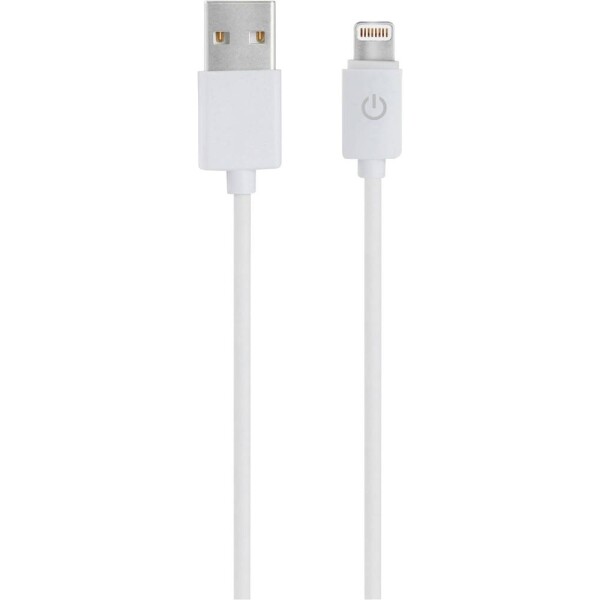 RealPower USB kábel USB 2.0 USB-A samec - Lightning konektor 1 m biela (4040895004895)