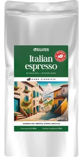 4Swiss Italian Espresso 1 kg / Zrnková káva / čerstvo pražená (5906496181320)